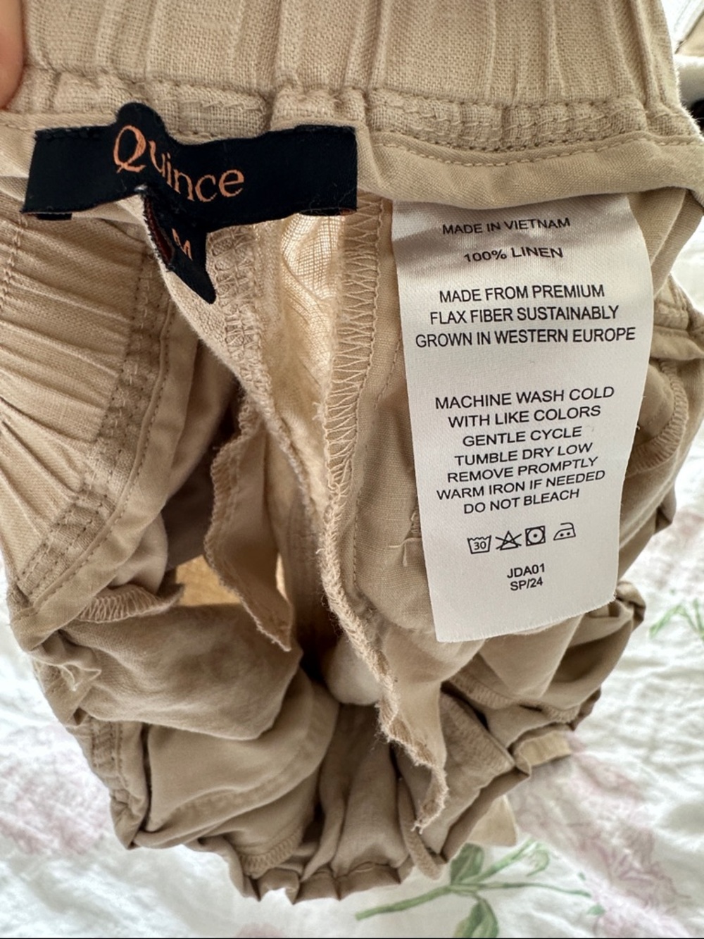 Quince Beige Wide-Leg Pants - Picture 3 of 3